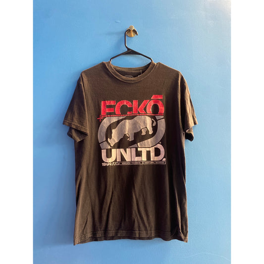 Ecko Unltd. The Cut Tee Shirt Black Short Sleeve Men's Size Medium