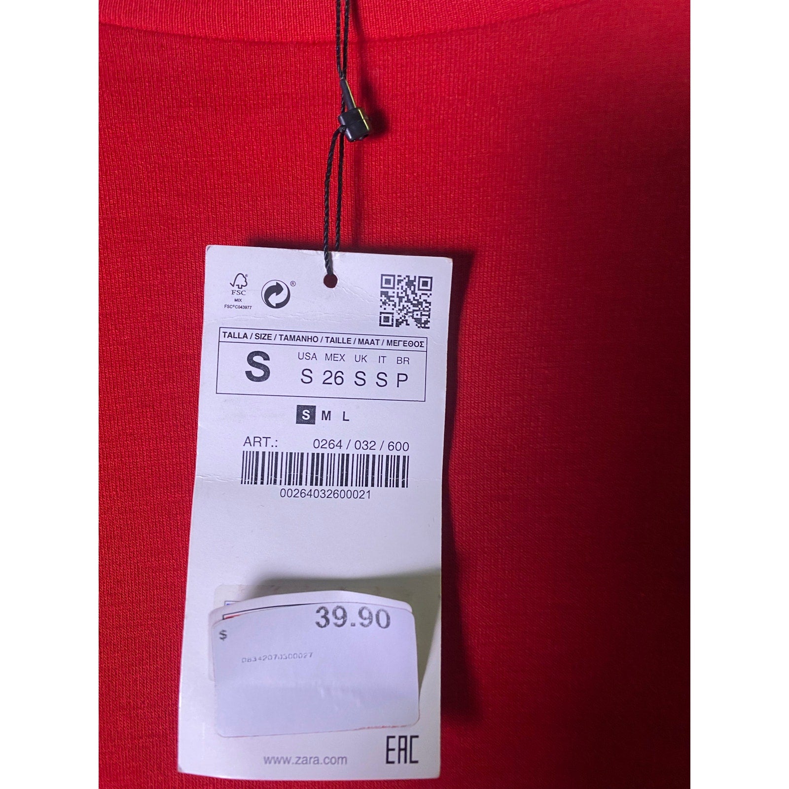 Zara Basic Collection Fun &amp; Flirty Red Open Ruffle Sleeve Sweater Dress Small