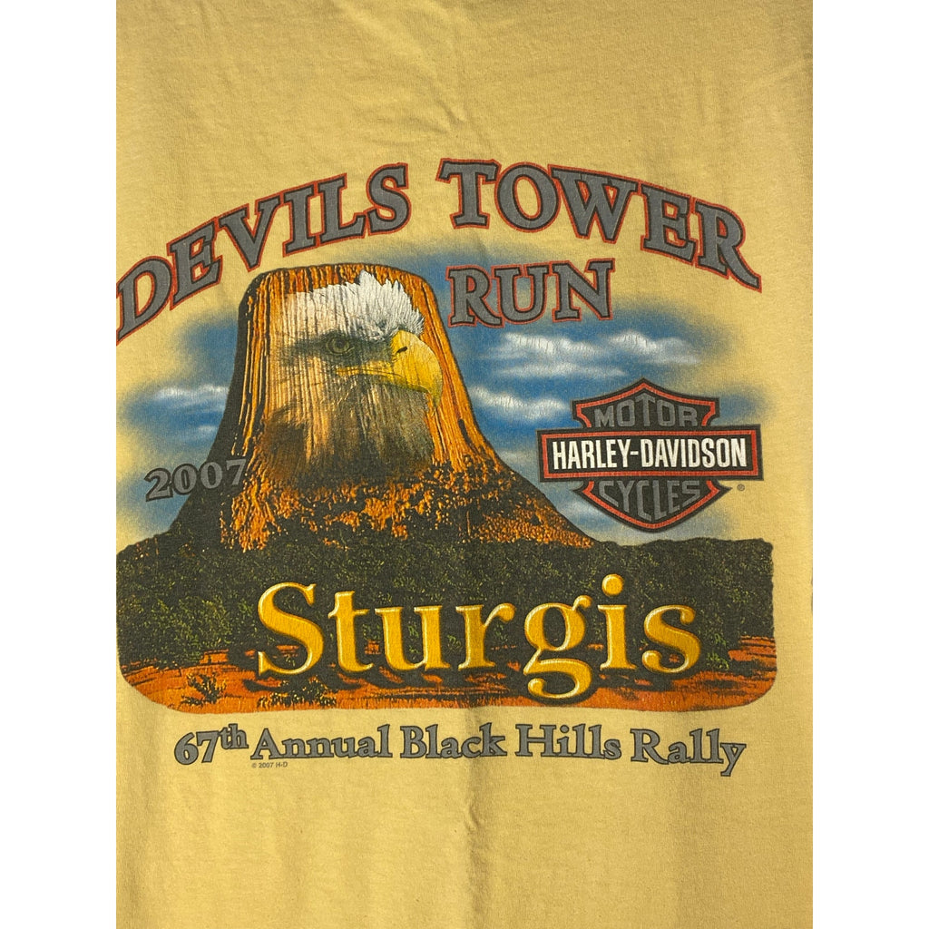 Harley Davidson STURGIS Devils Tower Run Black Hills Rally 2007 Shirt XL-2XL?