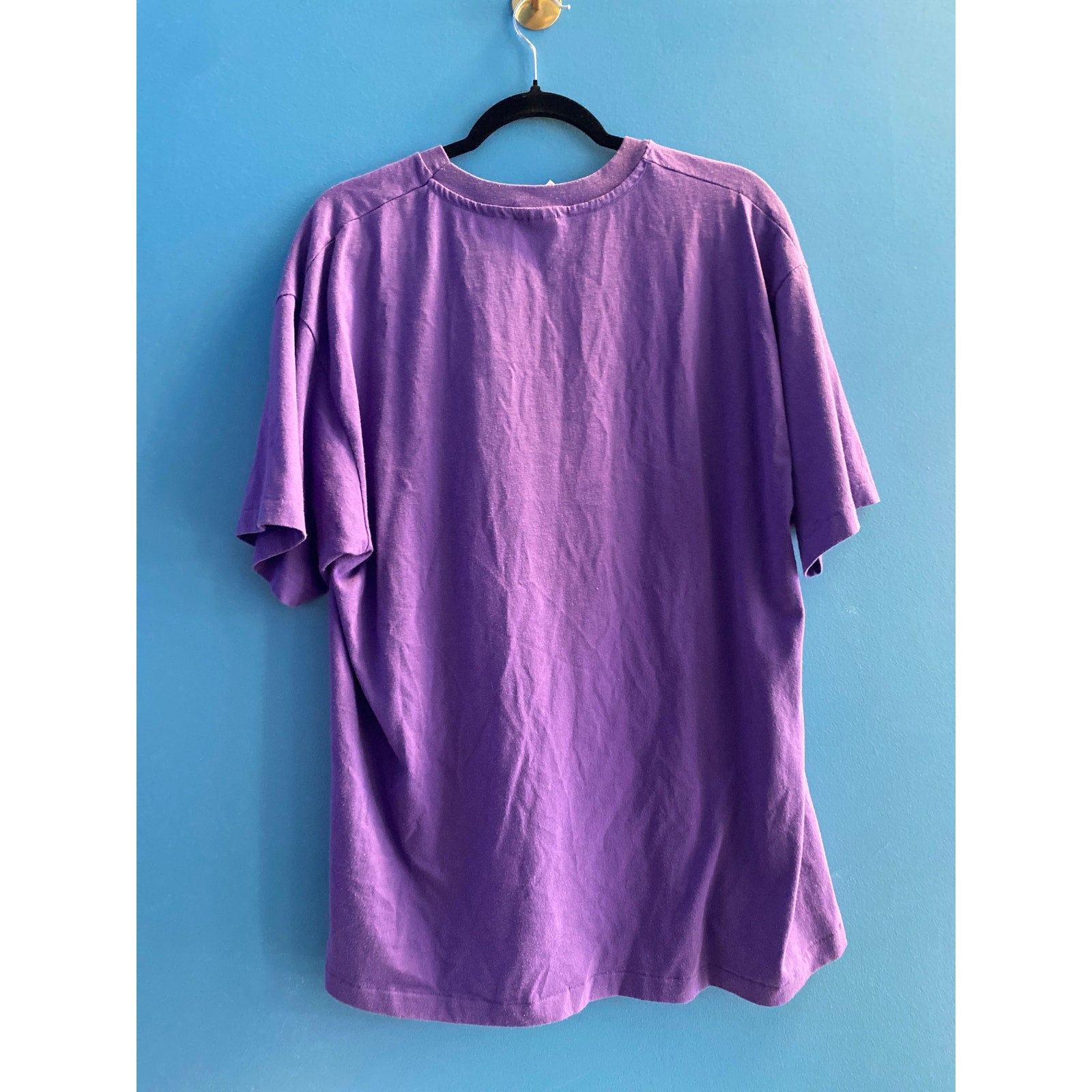 Vintage Hanes Purple Desert T-Shirt Embossed Graphic Southwest Grandma Size XL