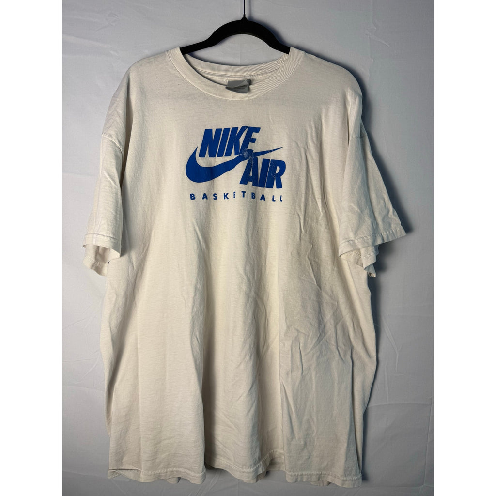 Nike Air Basketball Blue Graphic Print White T-shirt Crewneck Men's Size XXL