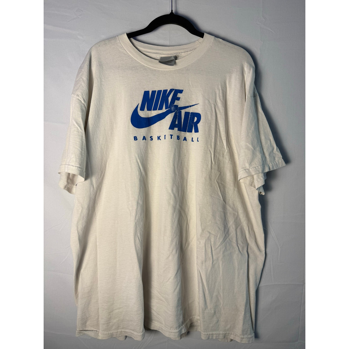 Nike Air Basketball Blue Graphic Print White T-shirt Crewneck Men's Size XXL