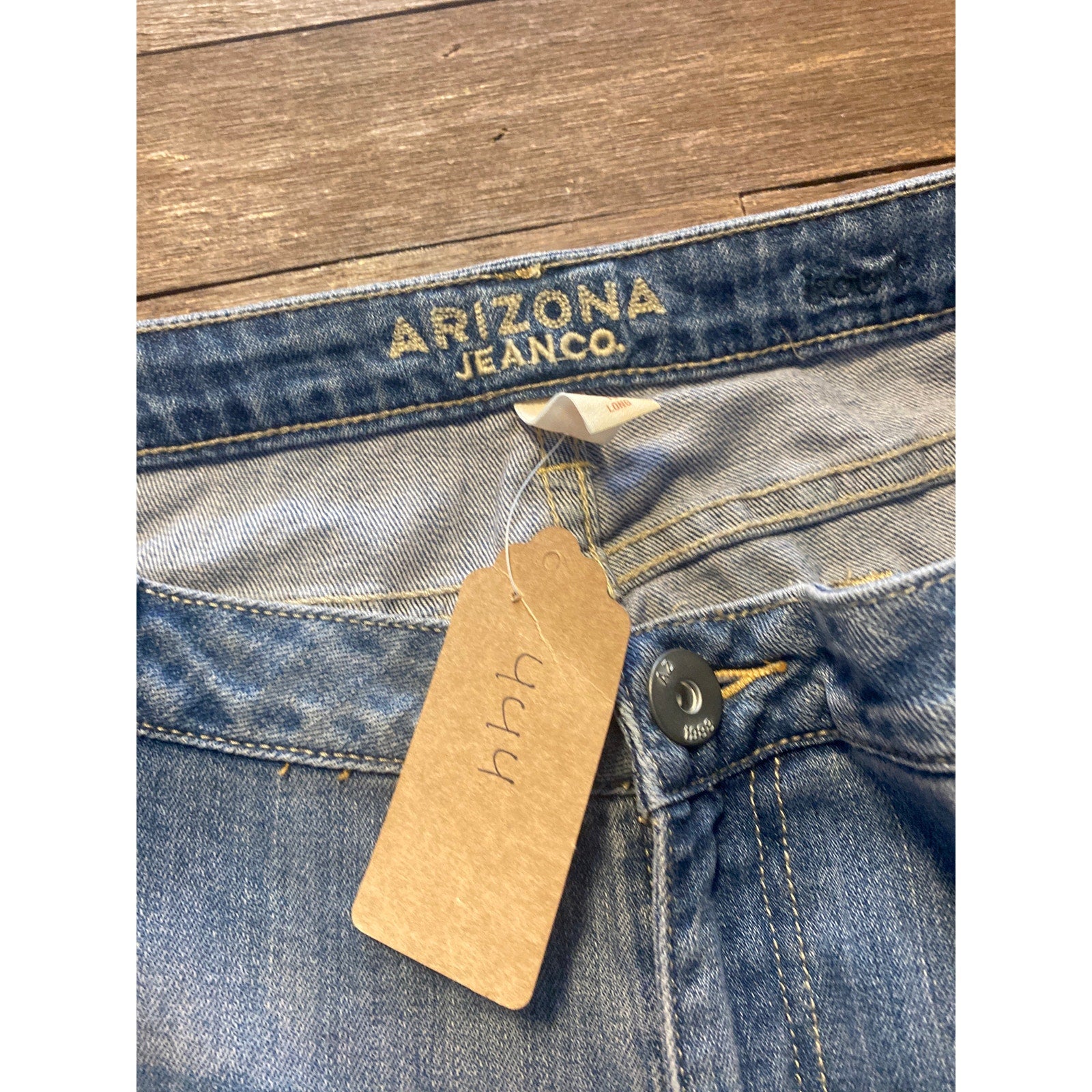 Arizona Jean Company Bootcut Blue Denim Medium Wash Jeans Women's 19 Long