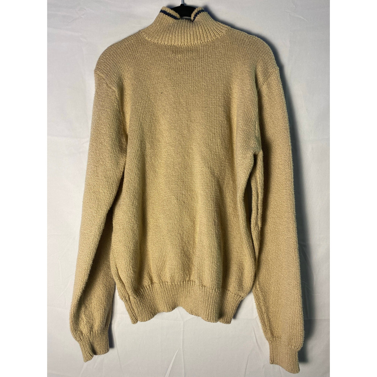 Vintage Polo by Ralph Lauren Cream Polo Sweater Quarter Zip Pullover Logo Medium