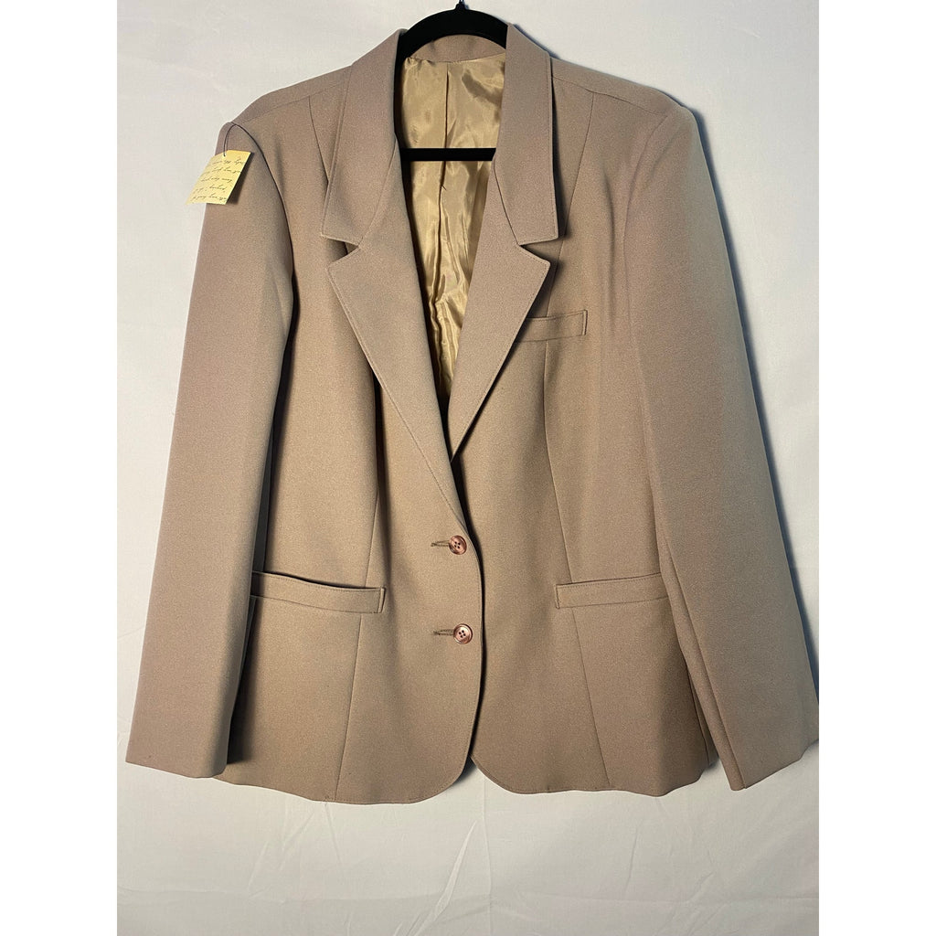 Vintage Sears 60s-70s Beige Two-Buttons Blazer Jacket Womens Medium Career