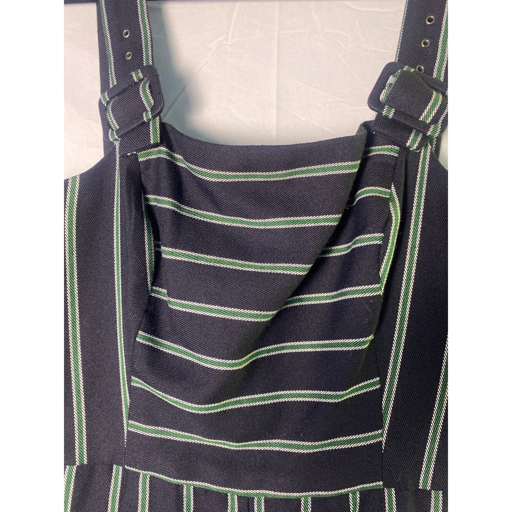 BCBGeneration Dark Navy Green Buckle Strap Wide Leg Jumpsuit Women's Size 6