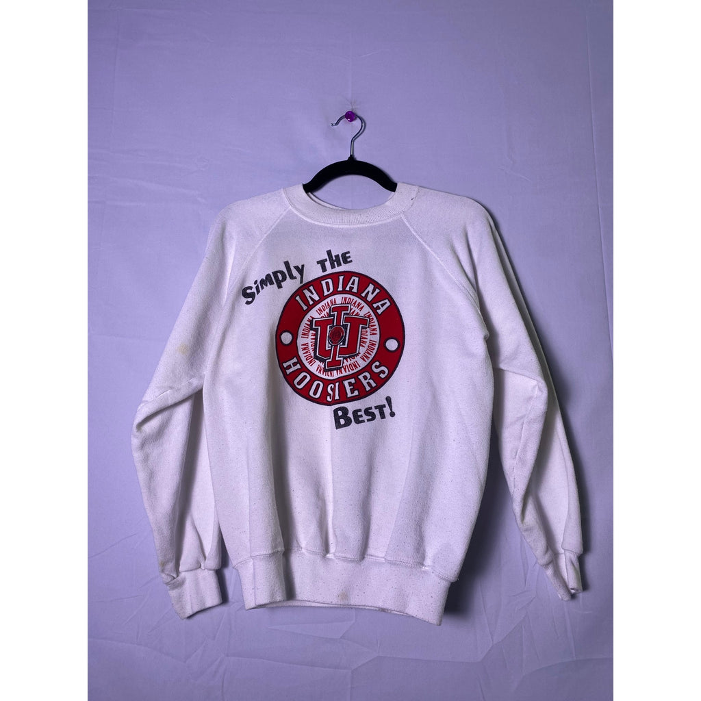 Hanes Simply the Best! IU Indiana Hosiers! White Crewneck Sweatshirt Mens Medium