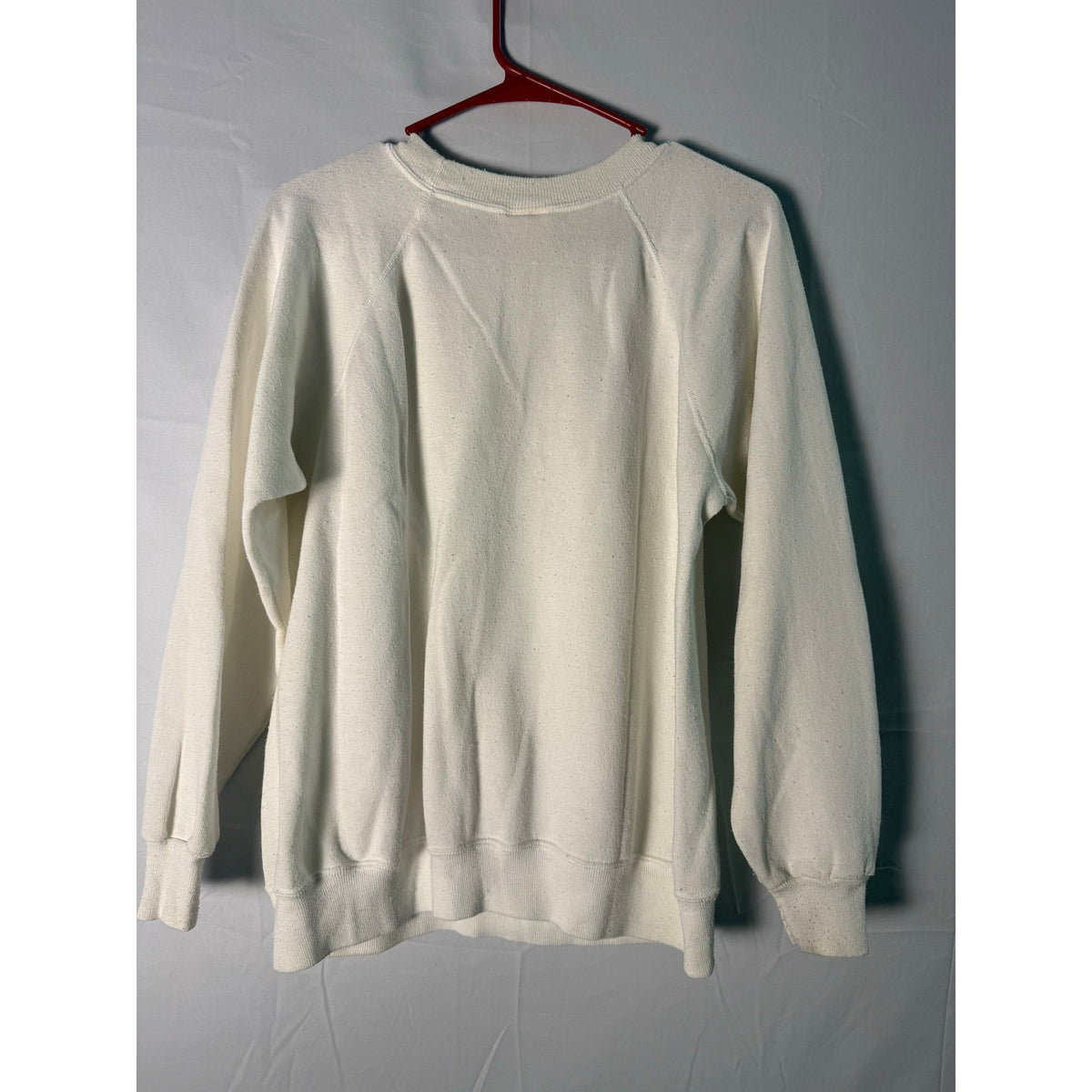 Hanes HOHOHO Santa Claus White Crewneck Pullover Sweatshirt Women's Large