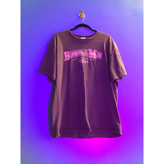 Y2K Delta Blessed is the Man who trusts in the Lord Print Shirt Adult Size XL