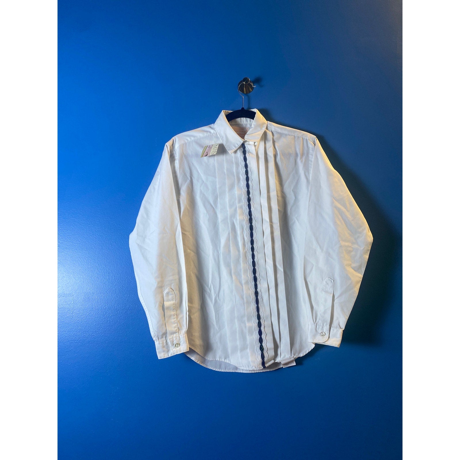 Vintage 70s-80s Country Sophisticates by Pendleton White Lace Trim Blouse XS-S