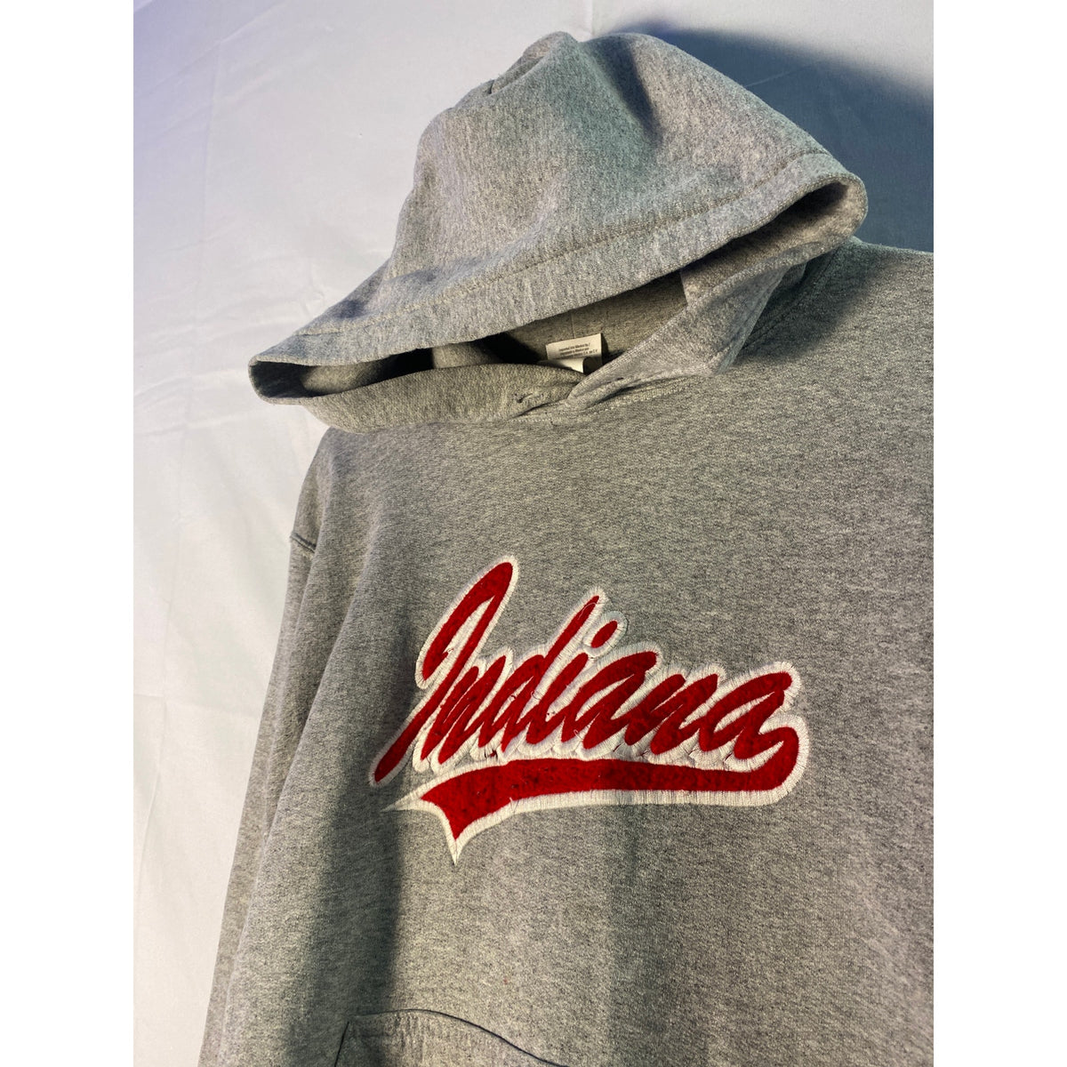 Gildan Indiana University Printed Pullover Gray Hoodie Sweatshirt Men's Small