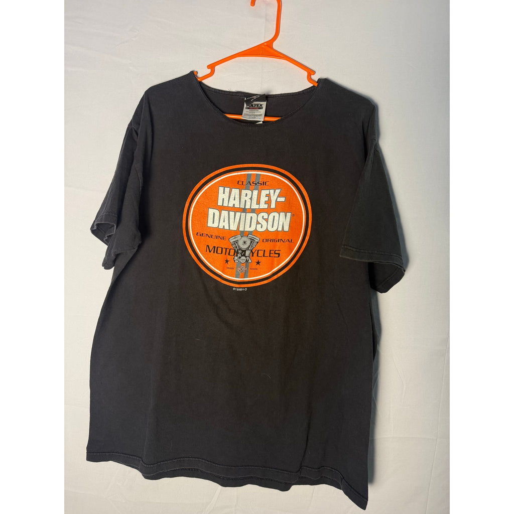 Classic Harley Davidson Motorcycles Graphic Print Black Shirt Men's Size XL