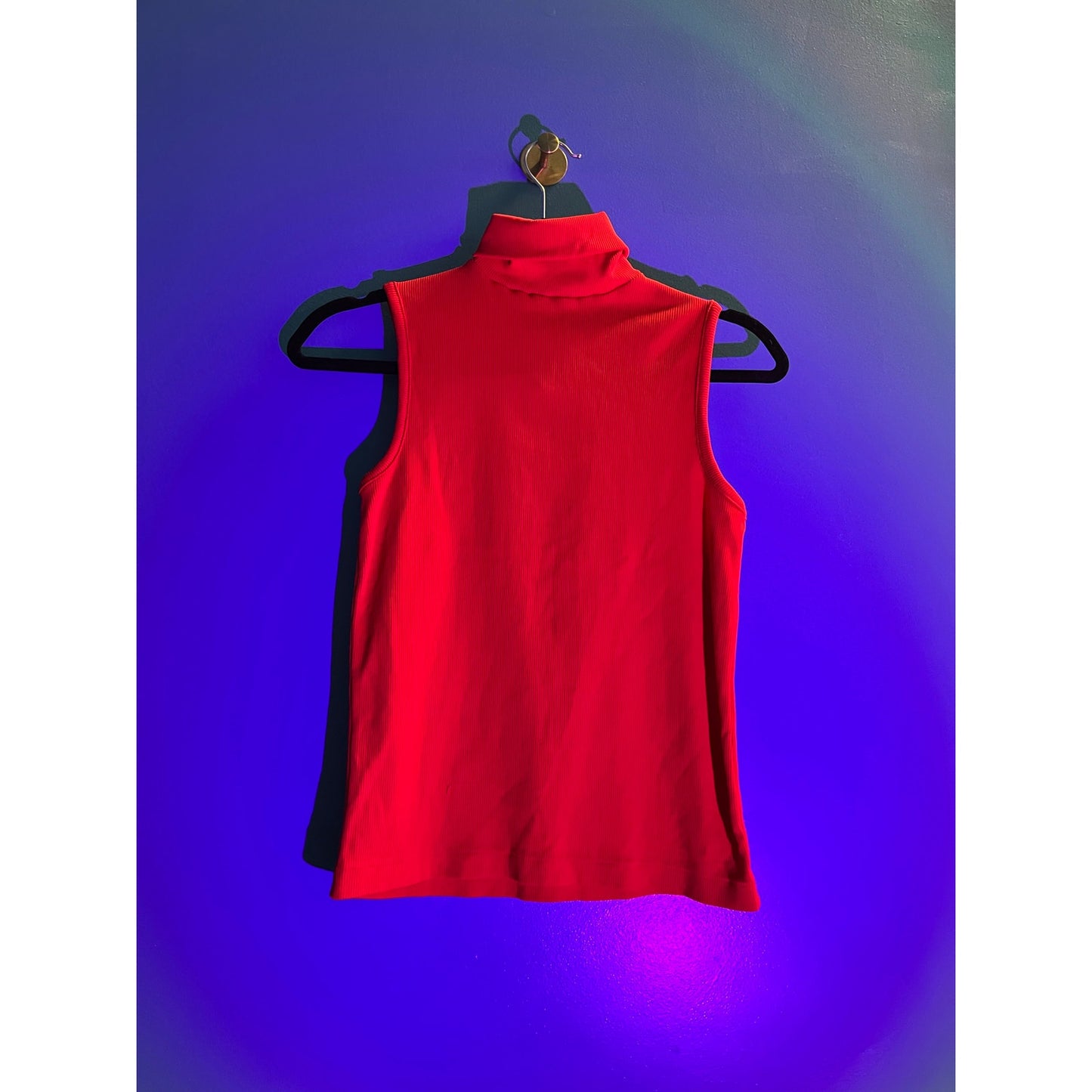 70's Vintage Red Turtleneck Sleeveless Sweater Women's Size Small/Medium