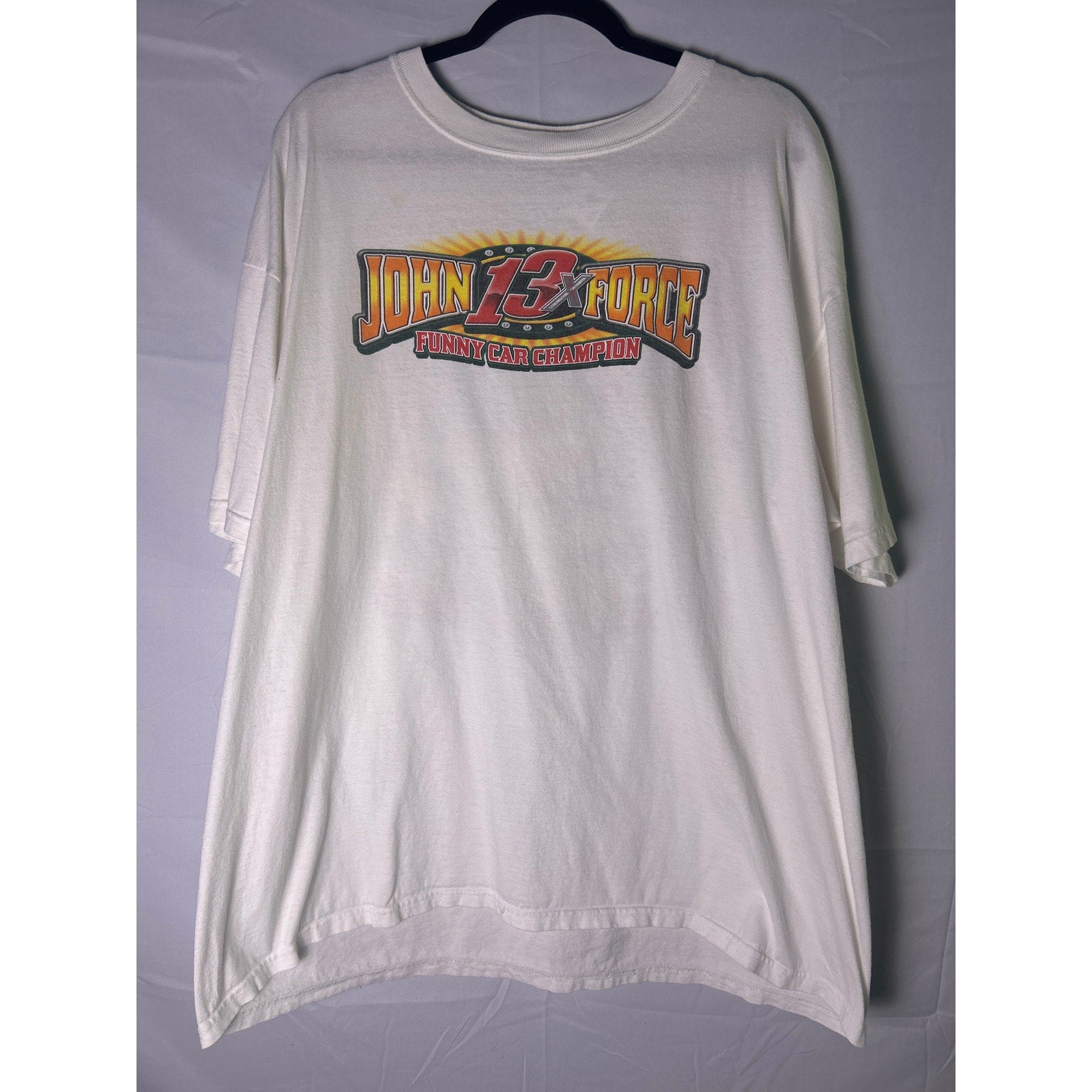 Anvil John Force 13x Champ Refuse to Lose! White T-shirt Men's Size 2X