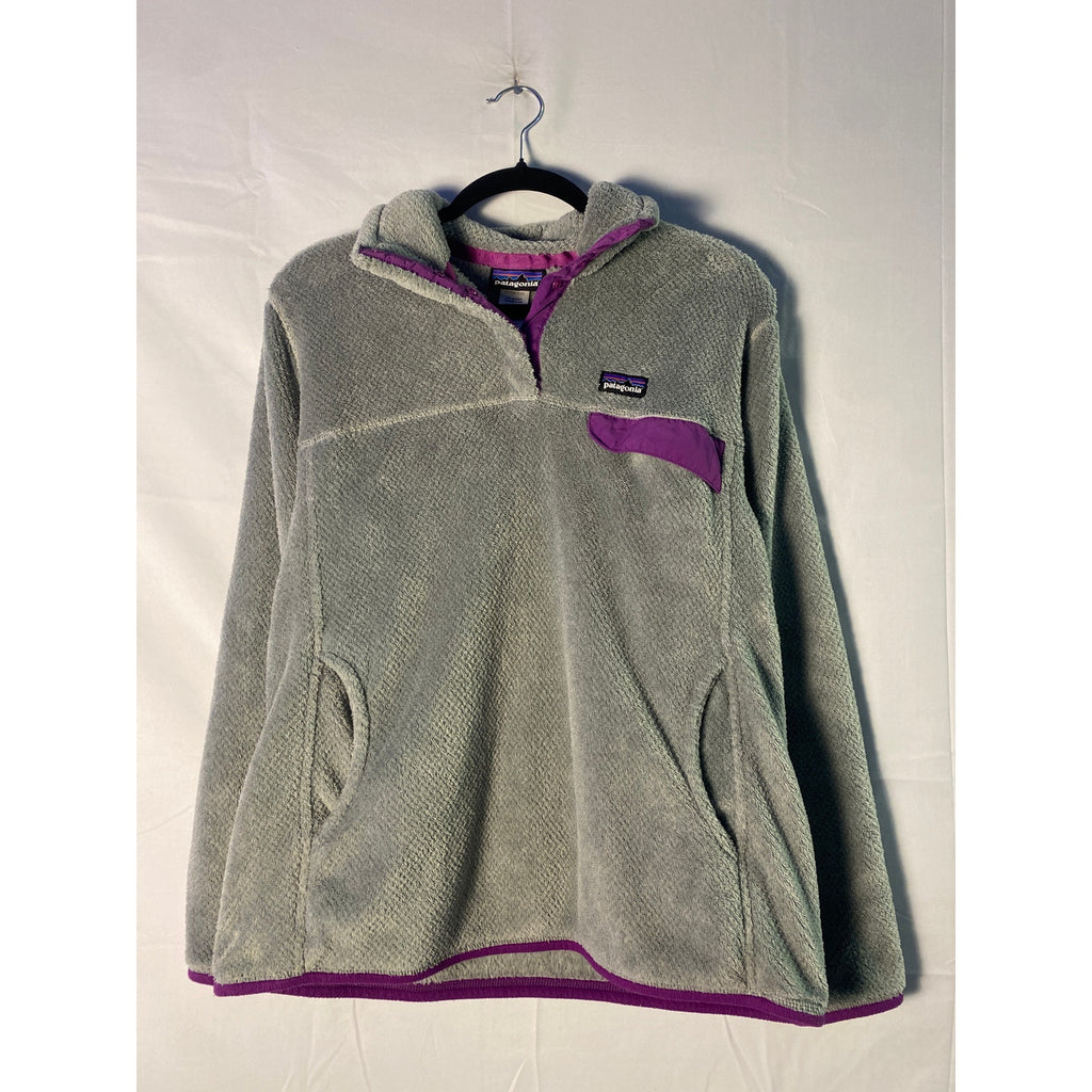 &nbsp;Patagonia Soft Fleece Re-Tool Snap-T Pullover Jacket Gray Purple Women's Large