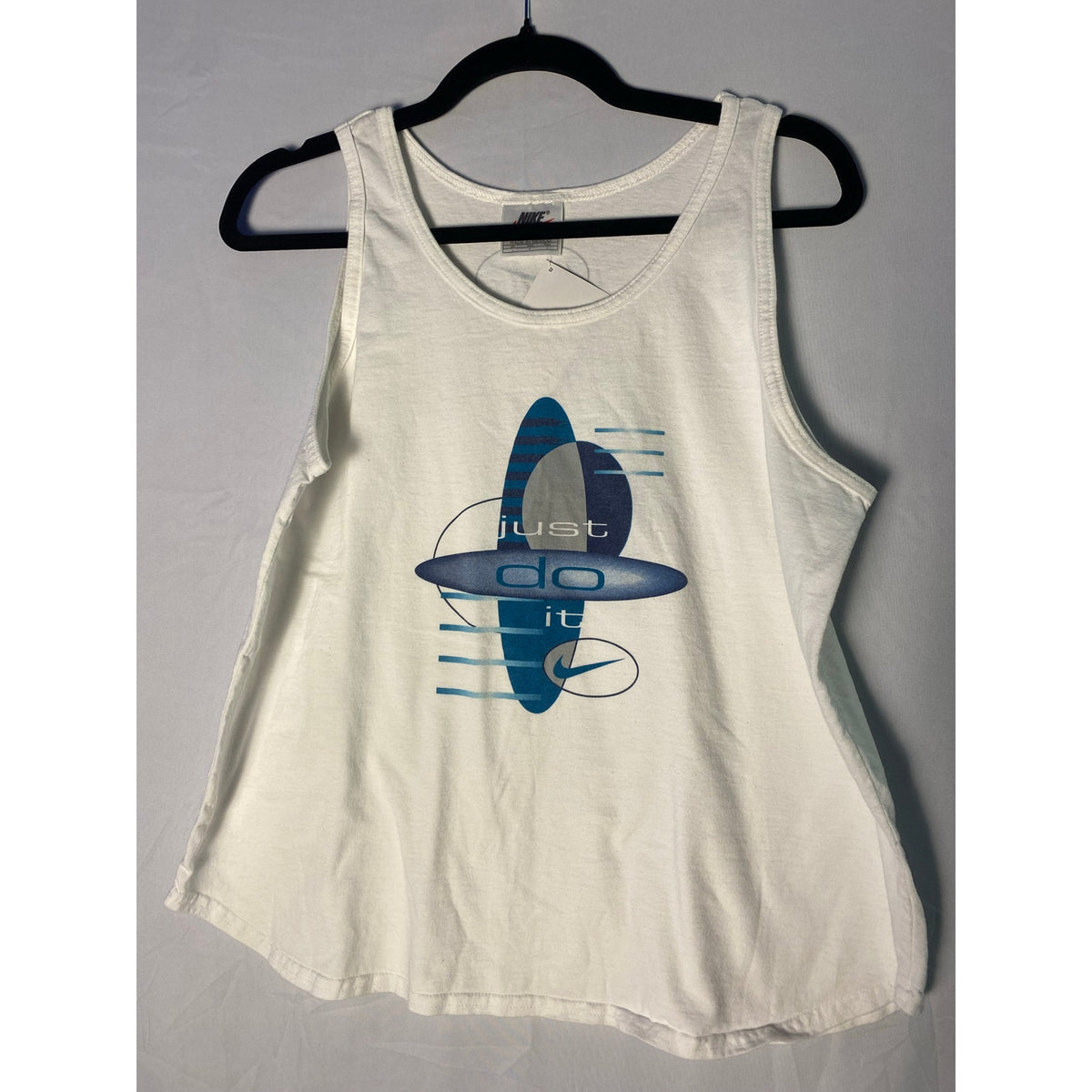 Vintage Nike "Just Do It" Graphic Tank Top Double Sided Women's Size Large Y2K
