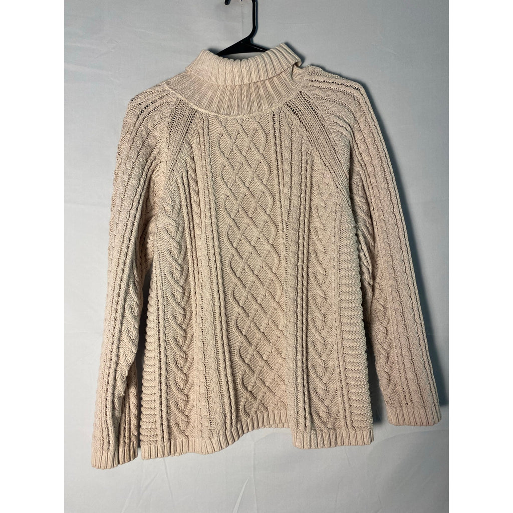 Vintage 90s LL Bean White Cable Knit Sweater