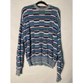 Vintage 3D Cotton Knit Teal+Purple+White Sweater