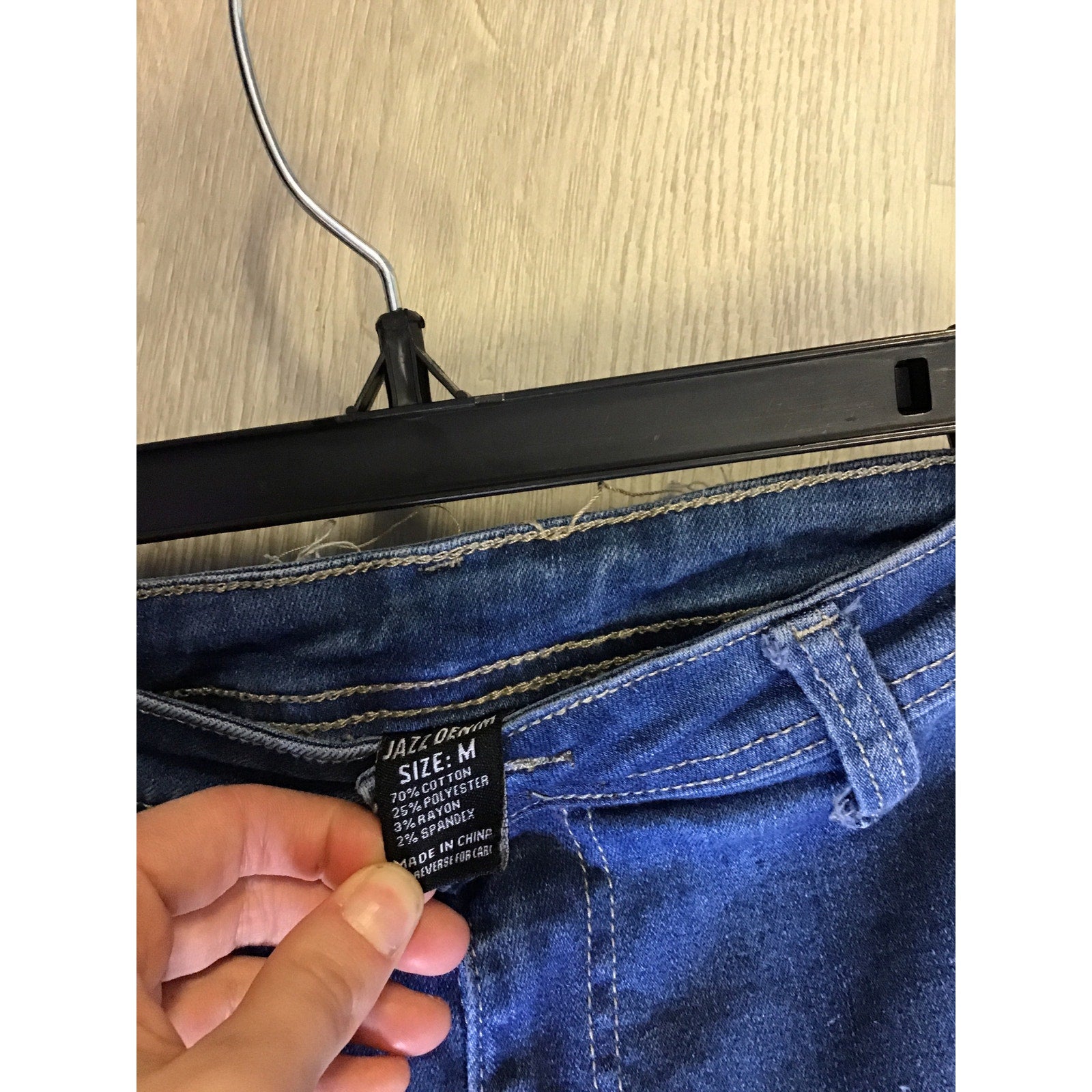 Jazz Denim Bell Bottom Flare High Rise Stretch Ultra Distressed Jeans Medium