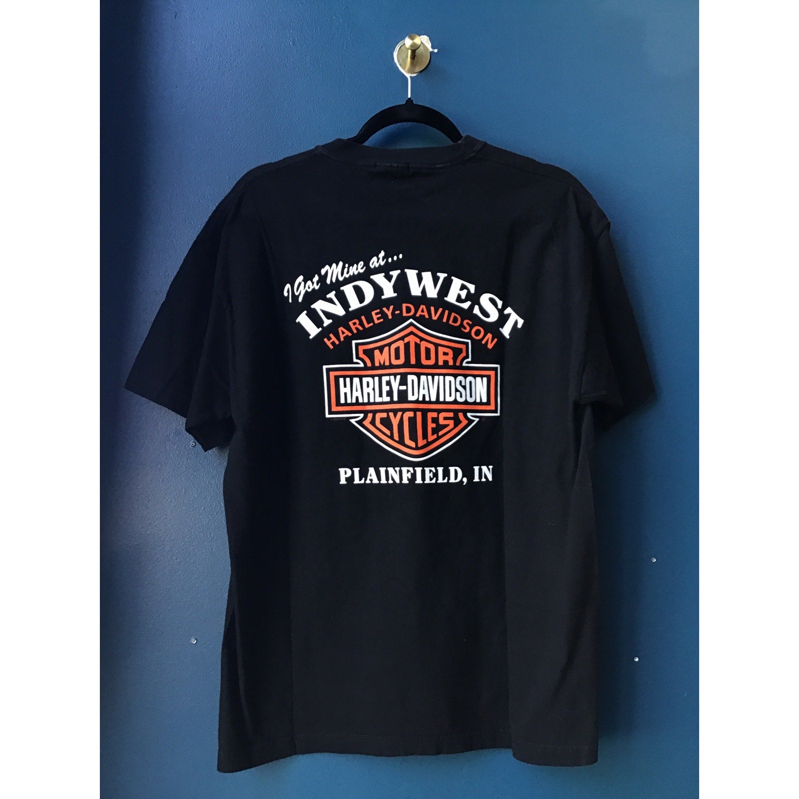 Harley Davidson I got mine at Indywest Plainfield Indiana Black Shirt Mens Large
