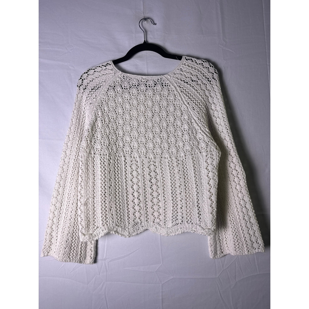 White Open Knit Sweater