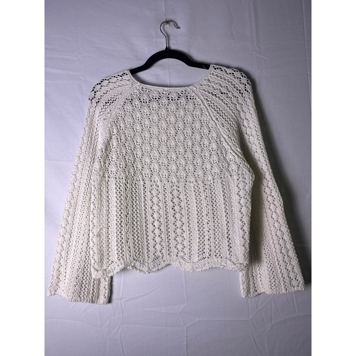 White Open Knit Sweater