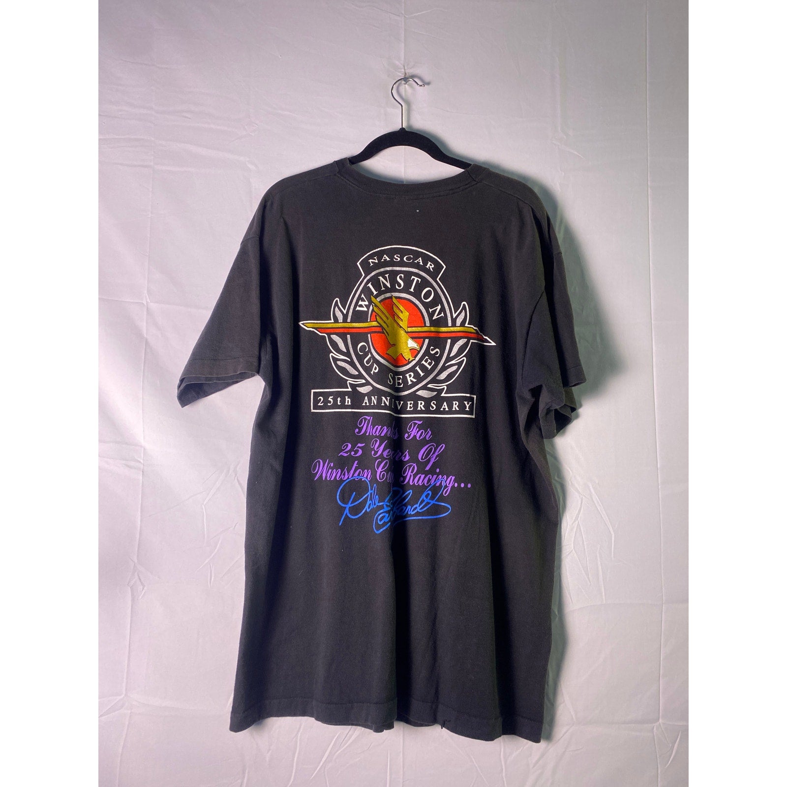 Vintage 25th Anniv. Nascar Dale Earnhardt Sr Winston Cup Series Black Shirt XXL