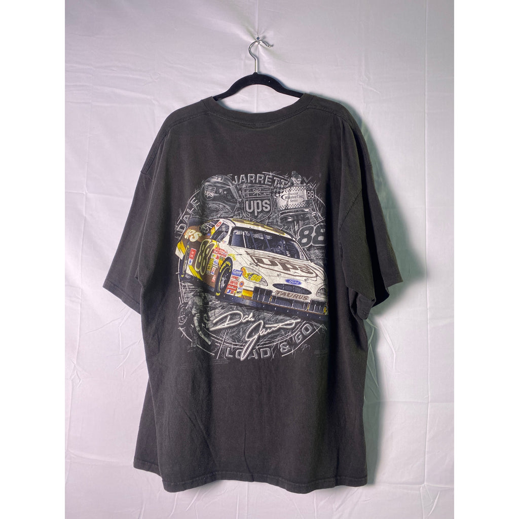 Vintage 2003 Dale Jarrett Chase Authentics UPS NASCAR Full Print Shirt Mens 2XL