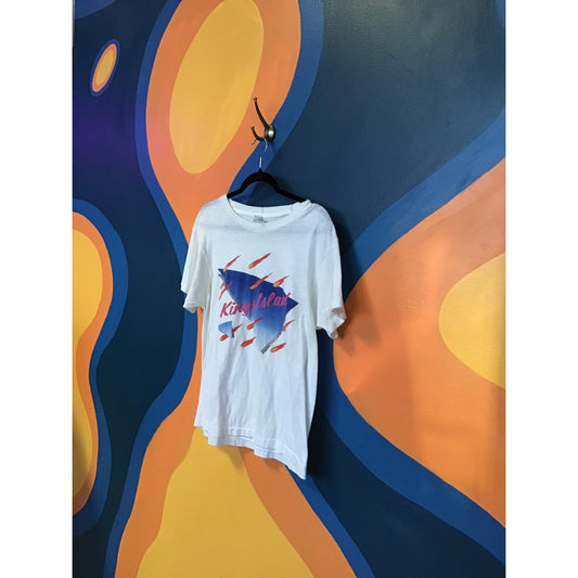 80s Vintage Screen Stars Kings Island White Graphic T-Shirt Womens Size Medium