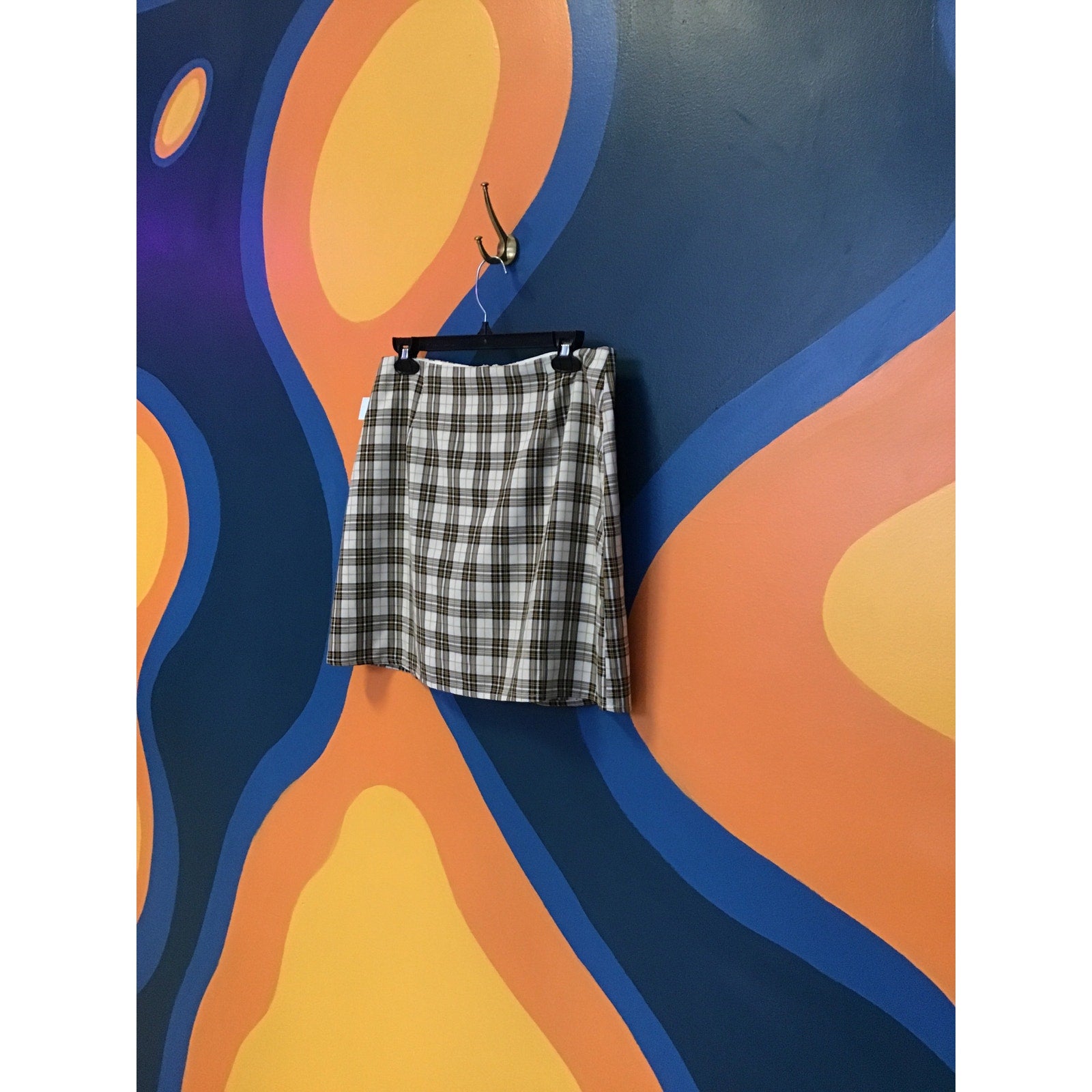 Lulus Black Yellow Plaid Pencil Mini Skirt Women's Size Large