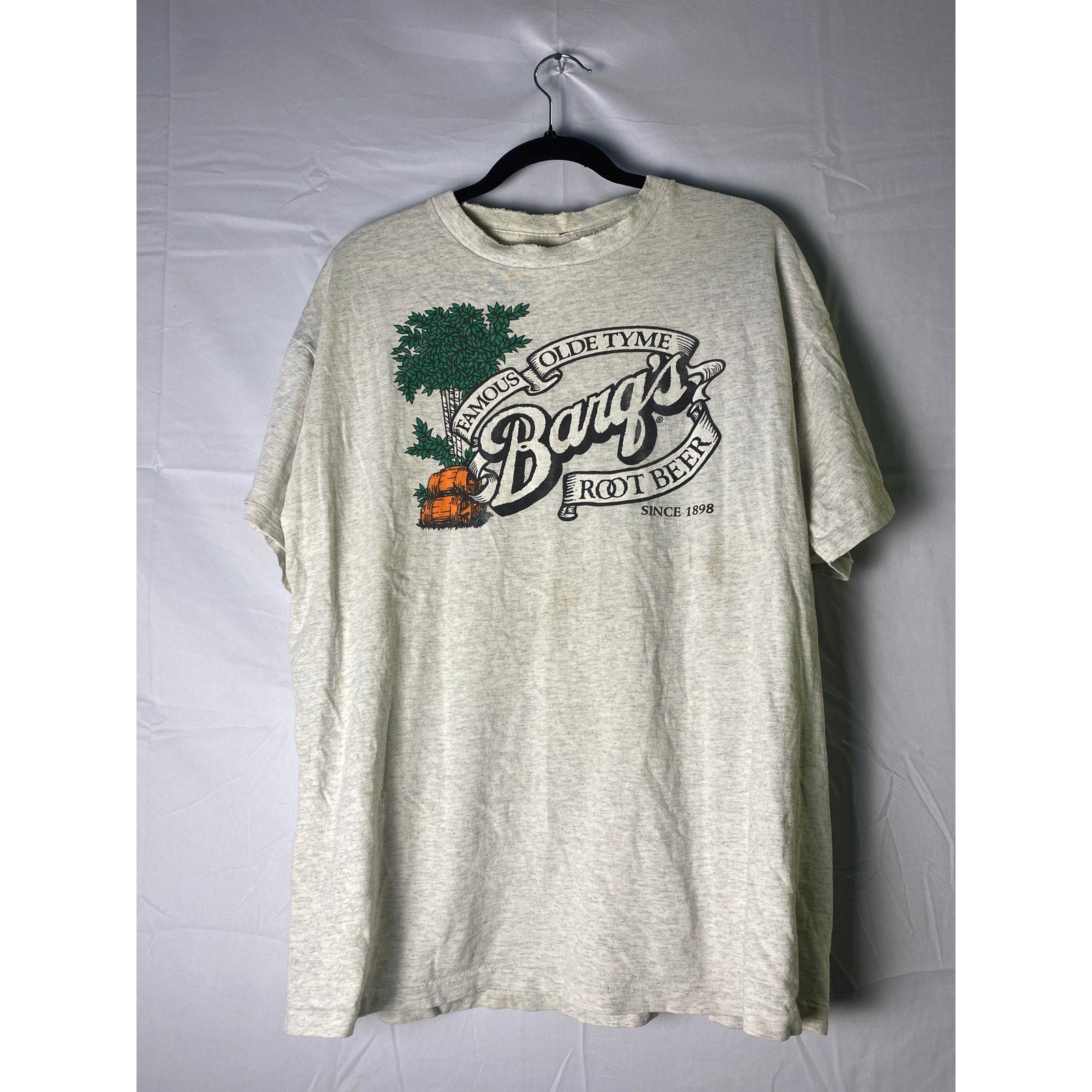 Delta Barq's Root Beer Print Gray T-shirt Men's Size XL