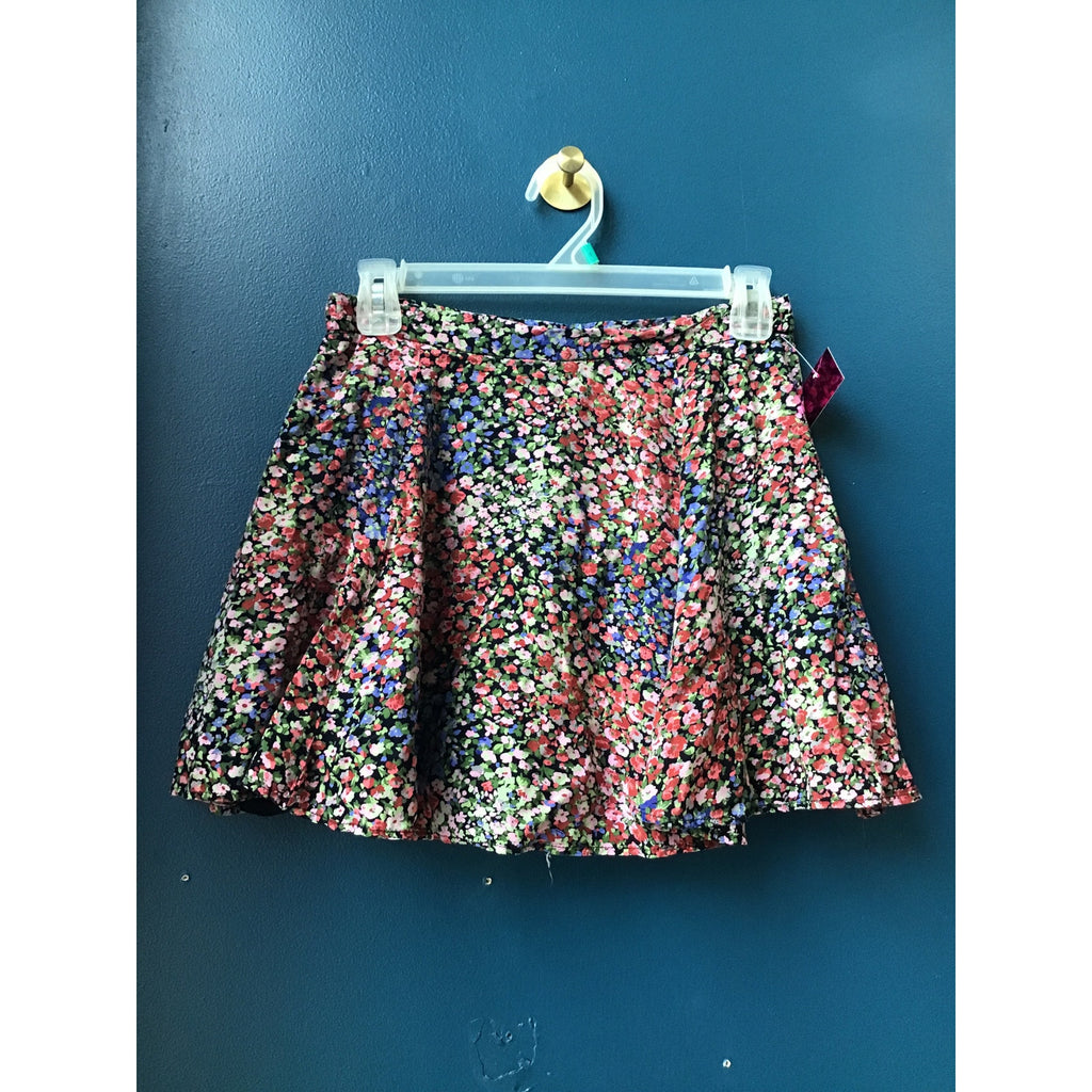 Urban Outfitters Floral Print Flare Button Front Mini Skirt Multicolor Women's M