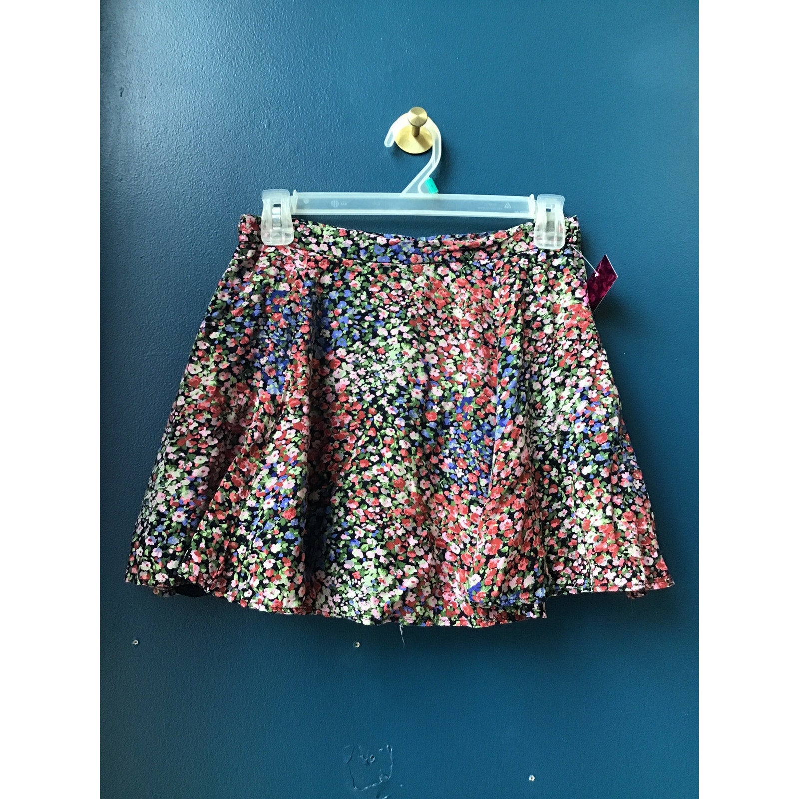 Urban Outfitters Floral Print Flare Button Front Mini Skirt Multicolor Women's M