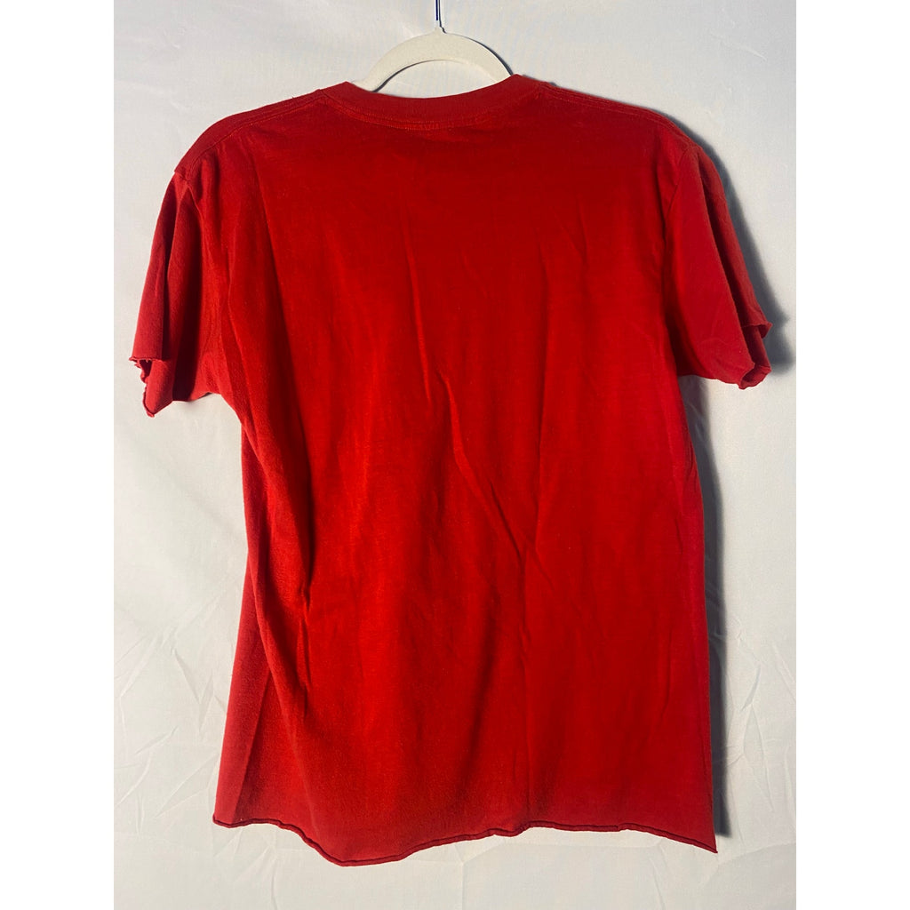 Vintage 80s IU Indiana #44 Athletic Dept. Graphic Print Red Shirt Men's Large