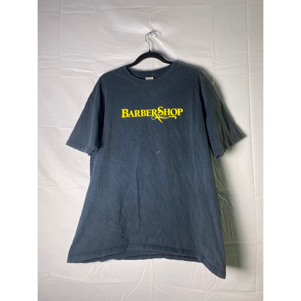 Anvil A Barber Shop Hair History Print Black T-shirt Men's Size XL