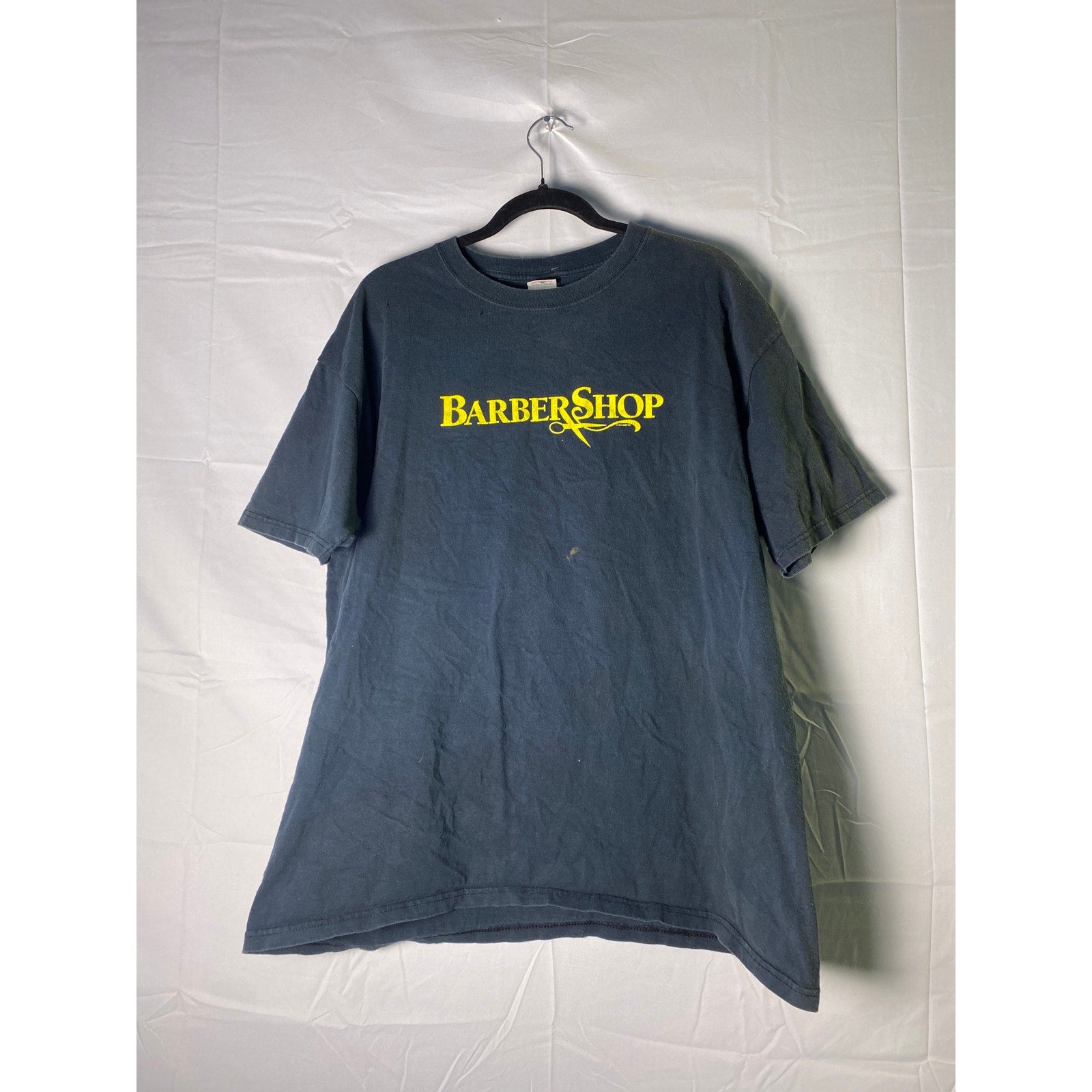Anvil A Barber Shop Hair History Print Black T-shirt Men's Size XL