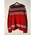 Nautica Red Navy Crewneck Pullover Wool Blend Knit Fair Isle Sweater Mens Large&nbsp;