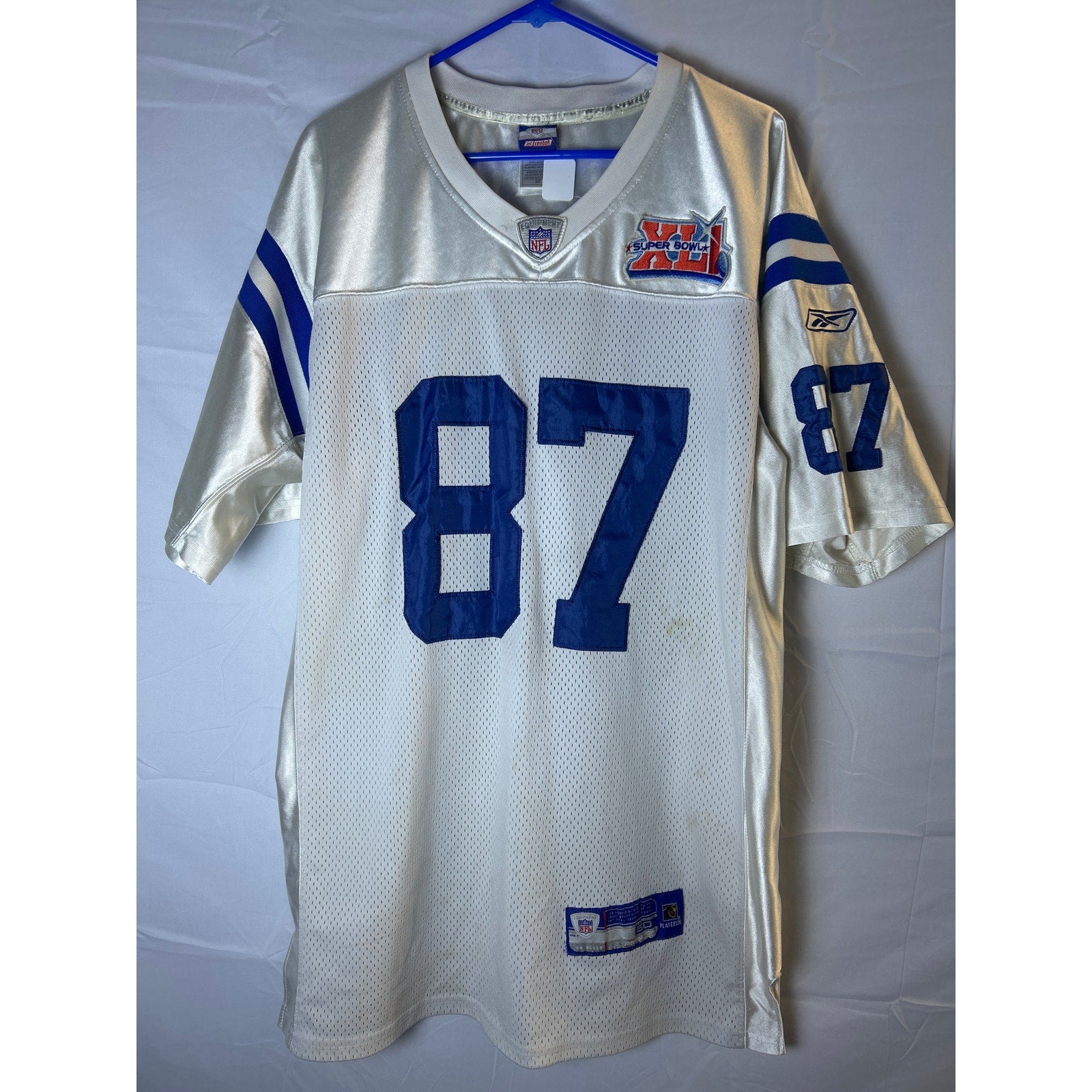 Vintage Reebok NFL Indianapolis Colts #87 Wayne Football Jersey Blue White Large