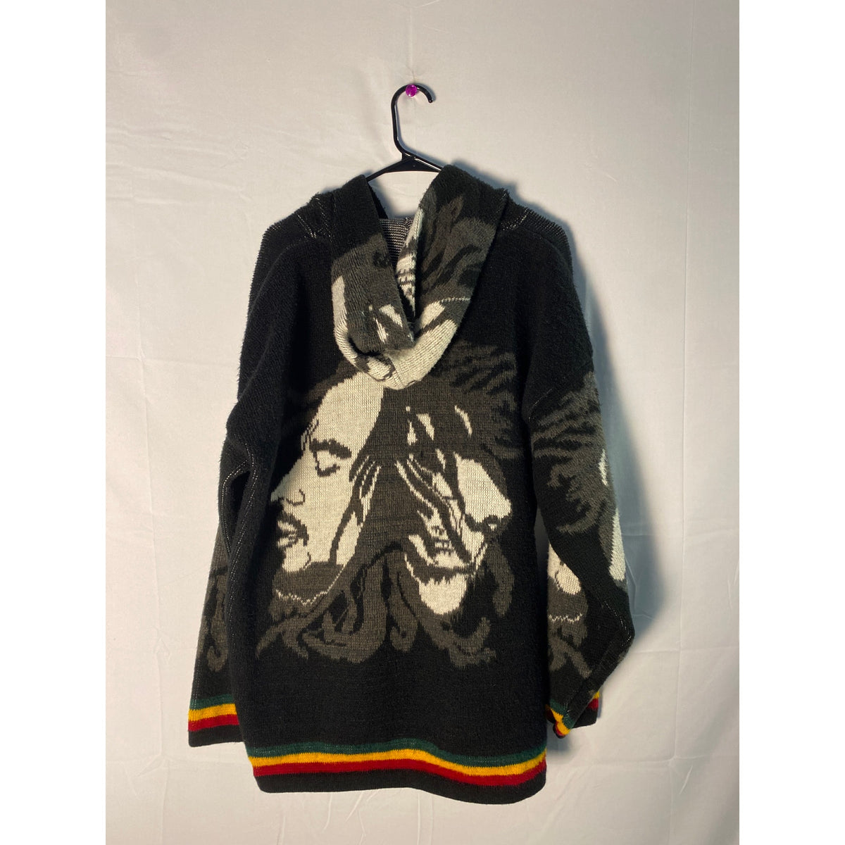 Bob Marley Knit Full Zip Hoodie Sweatshirt Men's Size XL-2X
