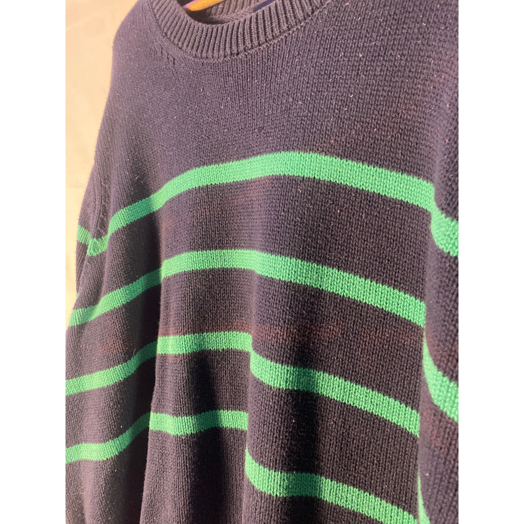 XXL Navy and Green Striped Gap Sweater