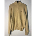 Vintage Polo by Ralph Lauren Cream Polo Sweater Quarter Zip Pullover Logo Medium