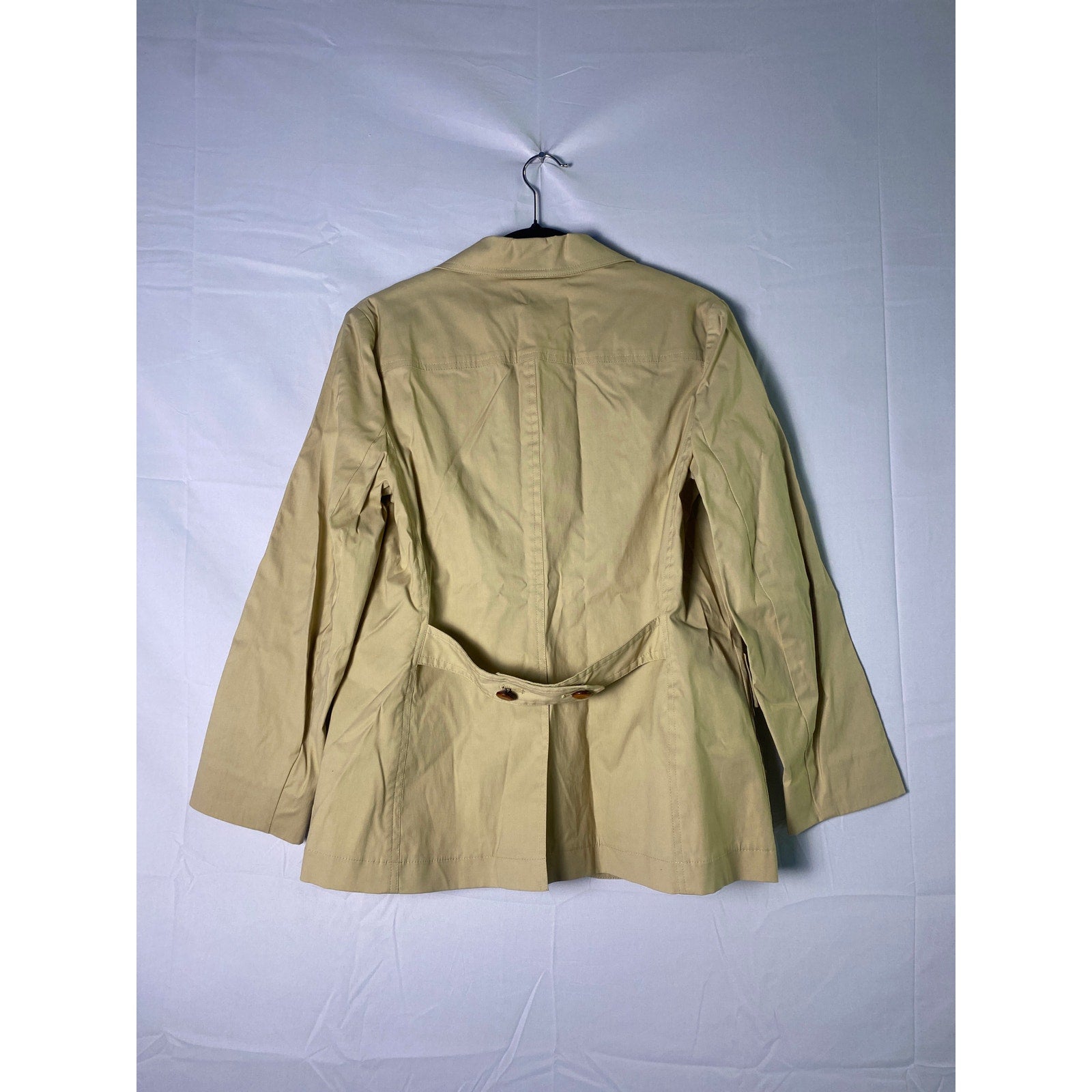 Theory Beige Khaki Three Buttons Blazer Jacket w/ Pockets Women's Size Large