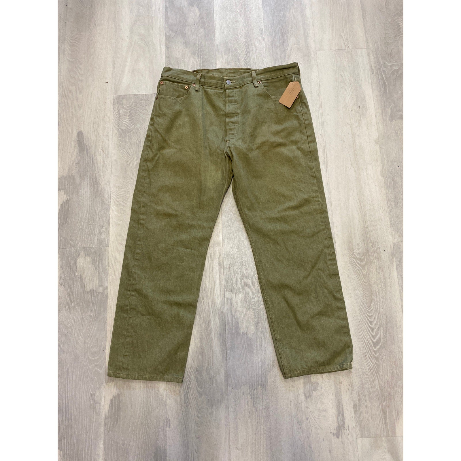 Y2K Levi's 501 Straight Leg Jeans Green Dark Wash Men's Size 38x30