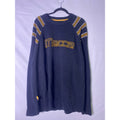 Y2K Mecca Crewneck Sweater Yellow White Striped Ribbed Knit Men's Size 3XL