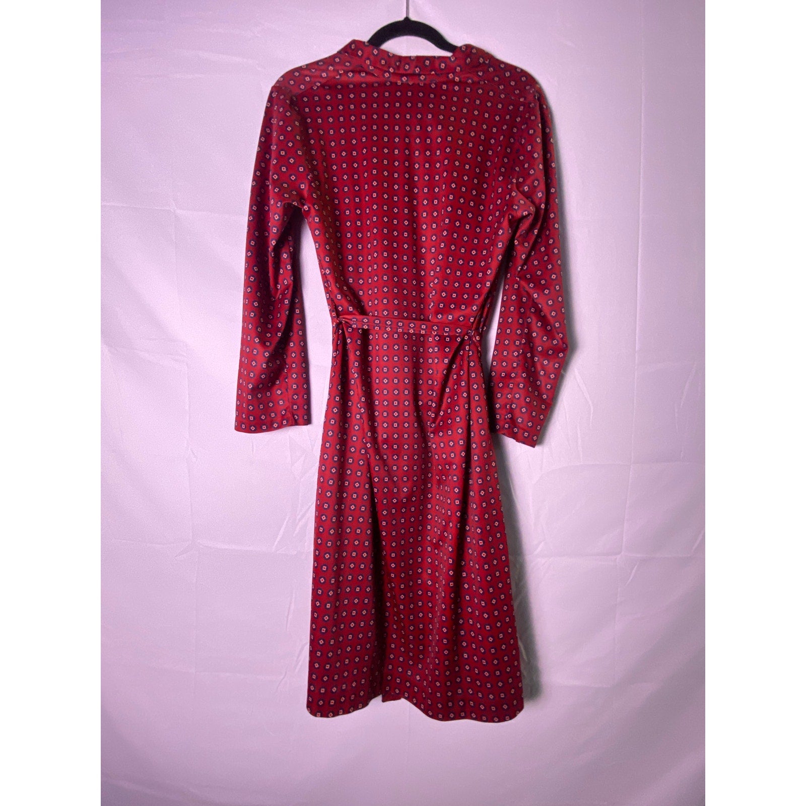Vintage Travel Lite 70s-80s Red Black Printed Sleep Robe Women's Size Large