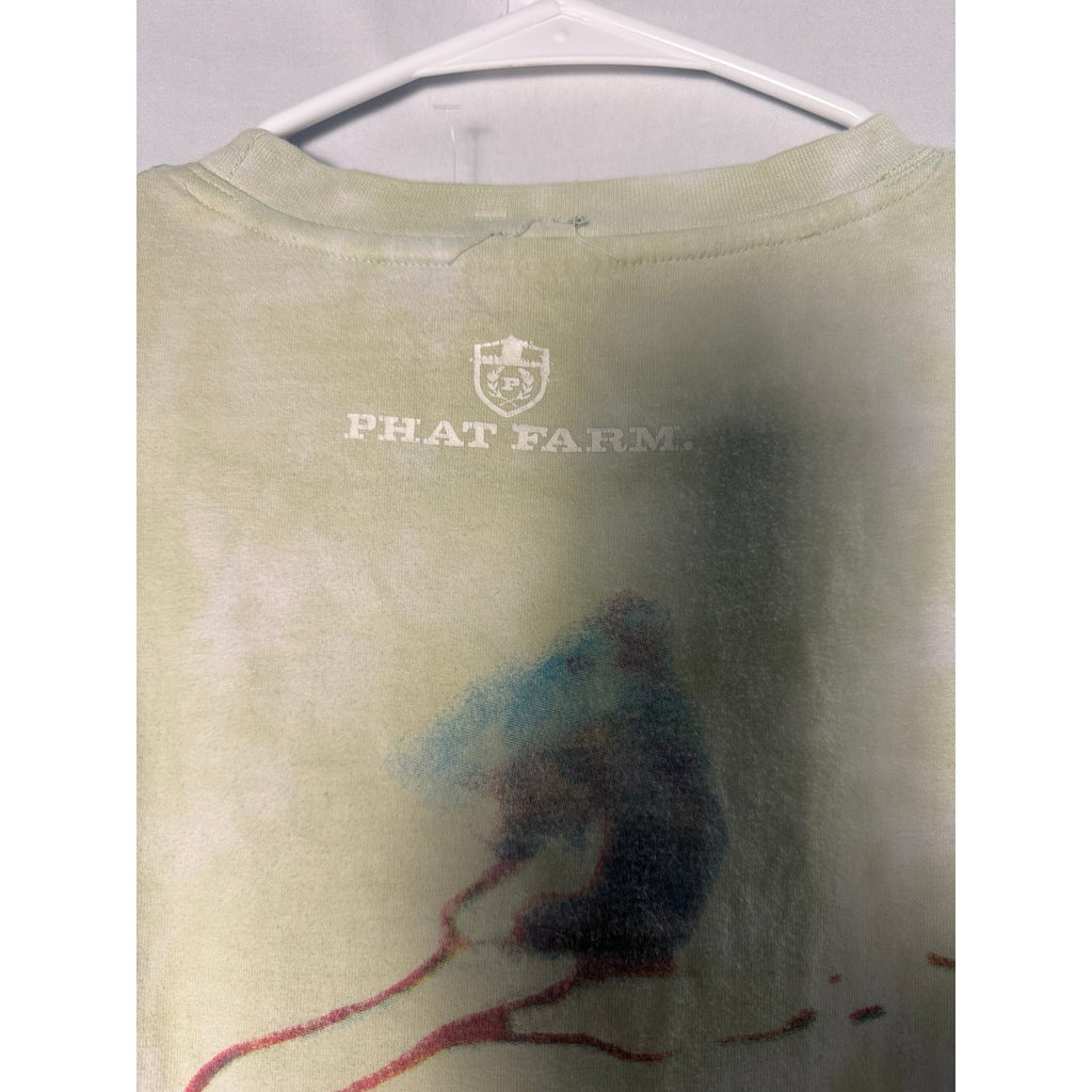 PHAT FARM Multicolor Green Leaves La Côte d'Azur Juan-les-Pins Shirt Men's L-XL