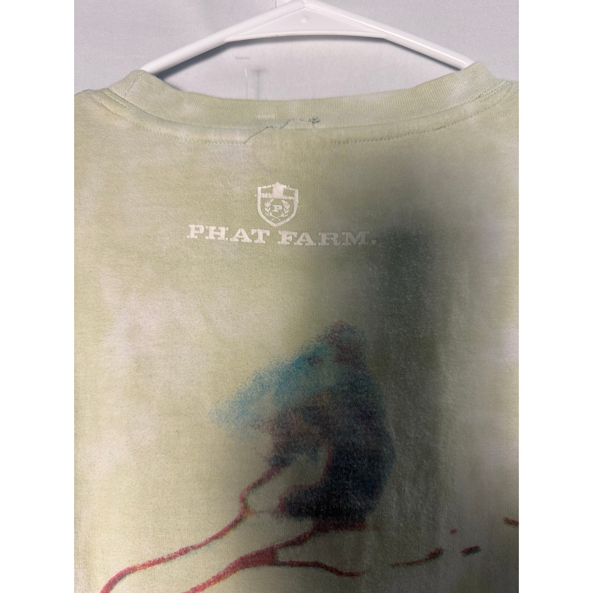 PHAT FARM Multicolor Green Leaves La Côte d'Azur Juan-les-Pins Shirt Men's L-XL