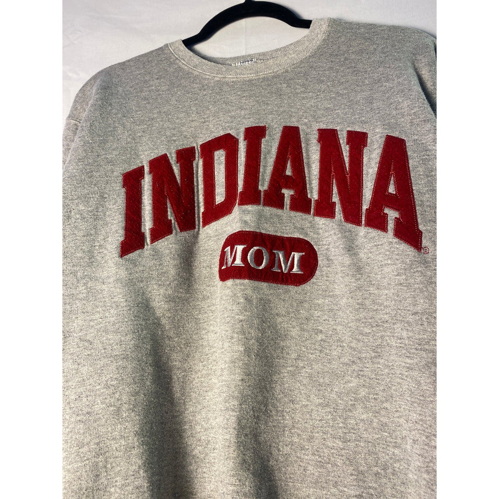 Champion Indiana University MOM Embroidered Crewneck Grey Sweatshirt Small