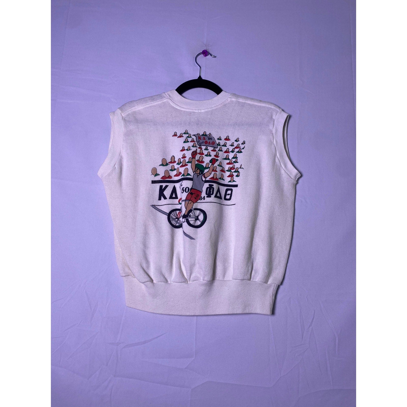 1984 Little 500 Racing White Crewneck Sweatshirt Pullover Men's Size Medium