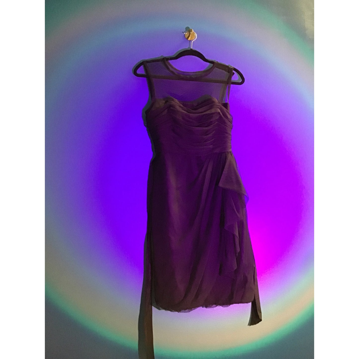 White by Vera Wang Black Mesh Bubble Hem Tulle Cocktail Dress Women's Size 8